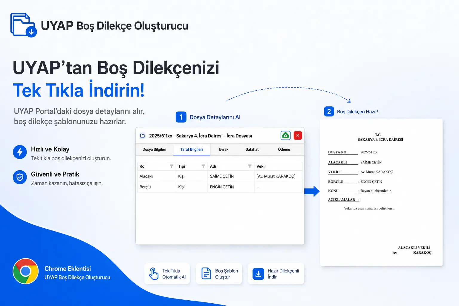 UYAP Boş Dilekçe Oluşturucu Ekran Görüntüsü